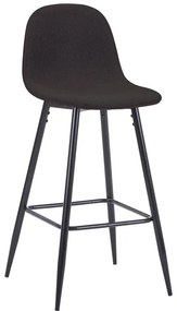 Σκαμπό μπαρ μεσαίου ύψους Bella pakoworld ανθρακί ύφασμα-πόδι μαύρο μέταλλο 41x47x93εκ
