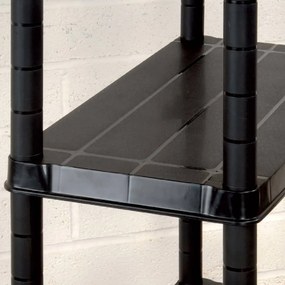 vidaXL Ραφιέρα Αποθήκευσης 4 Επιπέδων Μαύρη 61x30,5x130 εκ. Πλαστική