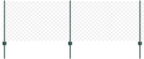 vidaXL Φράχτης με Στήλες. Πράσινο 0.8 x 10 m Ατσάλι