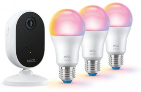 WiZ 000008720169075016 Smart Λάμπες LED 8.5W για Ντουί E27 και Σχήμα A60 RGBW 806lm βιντεοκάμερα Wi-Fi (2,4GHz) 3 τεμάχια, F