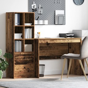 vidaXL Γραφείο με αποθηκευτικό χώρο 2 pcs Παλιό Ξύλο 100 x 50 x 76 εκ.