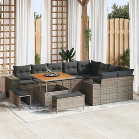vidaXL Σετ Καναπέ Κήπου με μαξιλάρι 12 pcs Γκρι 100 x 100 x 71 cm