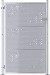 vidaXL Πύλη Κήπου 85 x 144 εκ Ανοξείδωτο Ατσάλι Ασημί Κλειδώσιμο