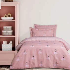 Παπλωματοθήκη Παιδική 4973 (Σετ 2τμχ) Pink Das Home Μονό 160x240cm 100% Βαμβάκι