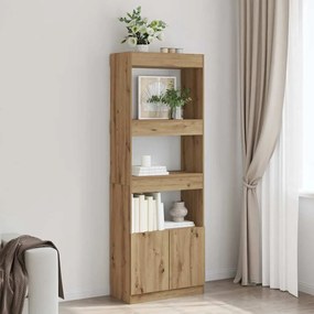 vidaXL Ντουλάπι Αρτισιανή Δρυς 63x33x180 εκ. από Επεξεργασμένο Ξύλο