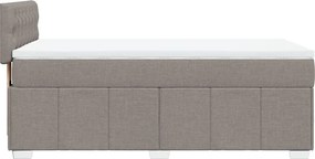 vidaXL Κρεβάτι Boxspring με Στρώμα Taupe 90x200 εκ. Υφασμάτινο