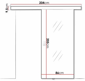 Συρόμενες πόρτες Dover 206, 38 kg, Μαύρο, Πλαστικοποιημένη μοριοσανίδα, Καθρέφτης | Epipla1.gr