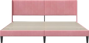 vidaXL Σκελετός Κρεβατιού Ροζ 200 x 200 cm Βελούδο