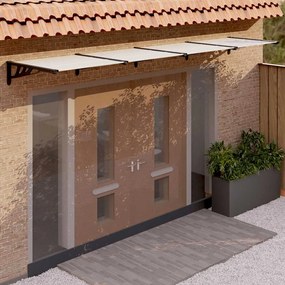 vidaXL Στέγαστρο Πόρτας Μαύρο &amp; Διαφανές 396x90 εκ από Πολυκαρβονικό