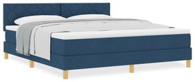 vidaXL Κρεβάτι Βάση Στρώματος Με Στρώμα Μπλε 180x200 εκ. Ύφασμα