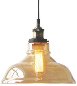 Φωτιστικό Οροφής Μονόφωτο Aca Smyrna KS1295PAM1BK Brass/Amber