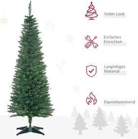 HOMCOM Χριστουγεννιάτικο δέντρο, τεχνητό πεύκο, χριστουγεννιάτικο δέντρο, με βάση, αστέρι, 1,5 m, πράσινο