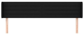 vidaXL Κεφαλάρι με Πτερύγια Μαύρο 203x16x78/88 εκ. Υφασμάτινο