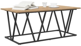 vidaXL Τραπεζάκι καφέ με ξύλο οξιάς 100x50x40 εκ. από καλοδουλεμένο ξύλο και μέταλλο