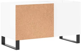 vidaXL Δισκοθήκη Γυαλ. Λευκή 85 x 38 x 48 εκ. από Επεξεργασμένο Ξύλο
