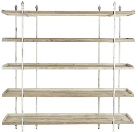Ράφια DKD Home Decor Λευκό Φυσικό Μέταλλο Έλατο ξύλο ελάτου 40 % Μέταλλο 190 x 40 x 200 cm