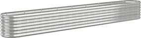 vidaXL Ζαρντινιέρα Ασημί 332x40x36 εκ. Γαλβανισμένος χάλυβας