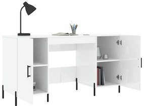 vidaXL Γραφείο Γυαλιστερό Λευκό 140x50x75 εκ. Επεξεργασμένο Ξύλο
