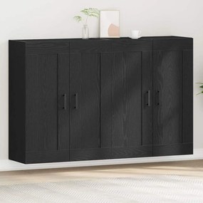vidaXL Ντουλάπα τοίχου Επιτοίχιο 2 pcs Μαύρη δρυς 160 x 34 x 90 εκ