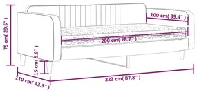 Καναπέ Κρεβάτι με Στρώμα Ροζ 100 x 200 εκ. Βελούδινος - Ροζ