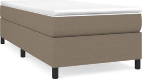 vidaXL Κρεβάτι Boxspring με Στρώμα Taupe 100 x 200 εκ. Υφασμάτινο