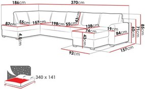 Γωνιακός καναπές Wilma large-Mauro-Δεξιά