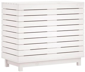 vidaXL Καλάθι Ρούχων Λευκό 88,5x44x76 εκ. από Μασίφ Ξύλο Πεύκου