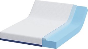 vidaXL Στρώμα Λευκό και Μπλε 160 x 200 cm Ζακάρ ύφασμα