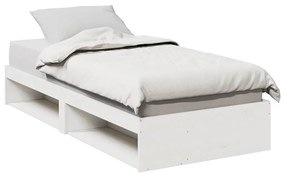 vidaXL Κρεβάτι ημέρας χωρίς στρώμα Λευκό 100x200 cm Στερεό ξύλο πεύκο