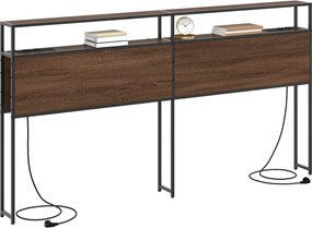 vidaXL Κεφαλάρι Αποθήκης με ράφι Καφέ δρυς 200 cm Επεξεργασμένο ξύλο