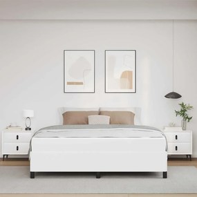 vidaXL Σκελετός Κρεβατιού με στρώμα Λευκό 180 x 200 cm ύφασμα