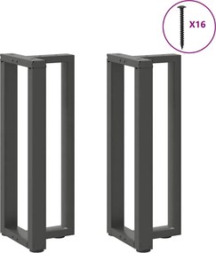 vidaXL Πόδια Κονσόλας σε Σχήμα Τ, 2 τεμ. Ανθρακί 25x28x(72-73) εκ. Ατσάλι