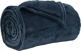 vidaXL Κουβέρτα Σκούρο μπλε 130 x 150 cm Μαλλί