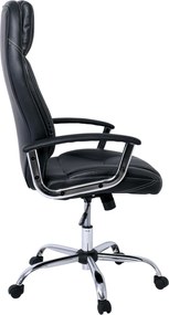 BF5700 Πολυθρόνα Διευθυντή Μέταλλο Χρώμιο, Pu Μαύρο   1τμχ