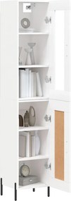 vidaXL Ντουλάπι Λευκό 34,5 x 34 x 180 εκ. από Επεξεργασμένο Ξύλο