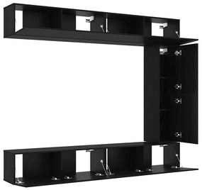 vidaXL Σετ επίπλου τηλεόρασης 5 pcs Μαύρη Οξυά Επεξεργασμένο ξύλο