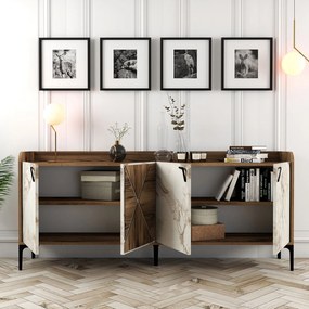 Κονσόλα Καρυδί / Λευκό RAFLIR 180x35x78