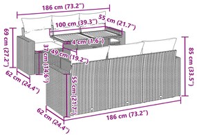 ΚΑΝΑΠΕΣ ΣΕΤ 7 ΤΕΜΑΧΙΩΝ ΜΑΥΡΟ ΣΥΝΘΕΤΙΚΟ ΡΑΤΑΝ ΜΕ ΜΑΞΙΛΑΡΙΑ 3326995