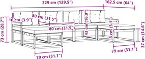 vidaXL Σειρά Καναπέ Εξωτερικού με μαξιλάρι 6 pcs Λευκό και Μπεζ