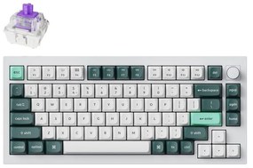 Keychron Q1 HE (Q1H-P1) QMK White Wireless Custom Hall Effect Keyboard Purple Switch US Layout