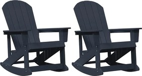 vidaXL Καρέκλες Ροκάντας Adirondack 2 τμχ. Σκούρο μπλε HDPE
