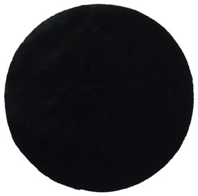 Στρογγυλό Χαλί Γούνινο (Φ160) New Plan Puffy FC9 Black