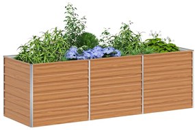 vidaXL Υπερυψωμένη Ζαρντινιέρα Ανοιχτό καφέ 240 x 80 x 77 cm
