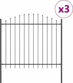vidaXL Φράχτης Κήπου 3 pcs Γκρι 170 x 165 cm