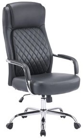 Καρέκλα γραφείου διευθυντή Rianda pakoworld pu σε μαύρη απόχρωση 70x64x116-124εκ