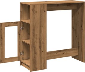 vidaXL Τραπέζι Μπαρ με Ράγες Δρυς 101x40x103,5 εκ. Επεξεργ. Ξύλο