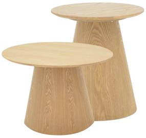 Coffee tables Kayano set 2 pieces natural color mdf 45x45x50 εκ.