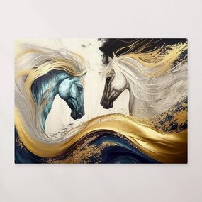 Πίνακας σε καμβά Μπλε &amp; Λευκό Άλογο KNV2505 80cm x 120cm