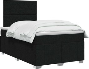 vidaXL Κρεβάτι box spring με στρώμα Μαύρο 120 x 190 cm Ύφασμα