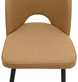 Καρέκλα τραπεζαρίας Christy Megapap μουσταρδί ύφασμα - μεταλλικό μαύρο πόδι 47x59x90εκ.